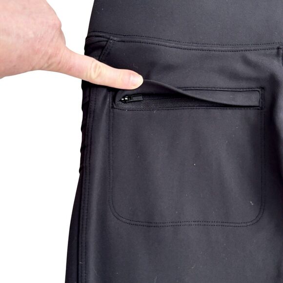 Athleta Delancey Moto Tight Sz Small Black Ankle Zip. Back Zip Pockets - Picture 14 of 15